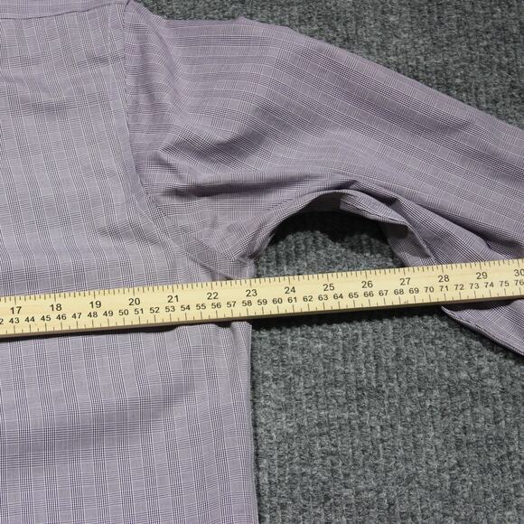 Vintage Brooks Brothers Button Down Shirt Mens 16 4/5 Purple Graph Check Plaid - Picture 6 of 7